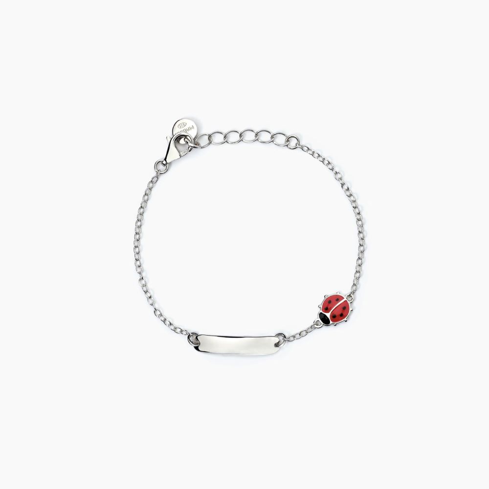 Mabina Bracciale Junior Argento Coccinella e Piastra