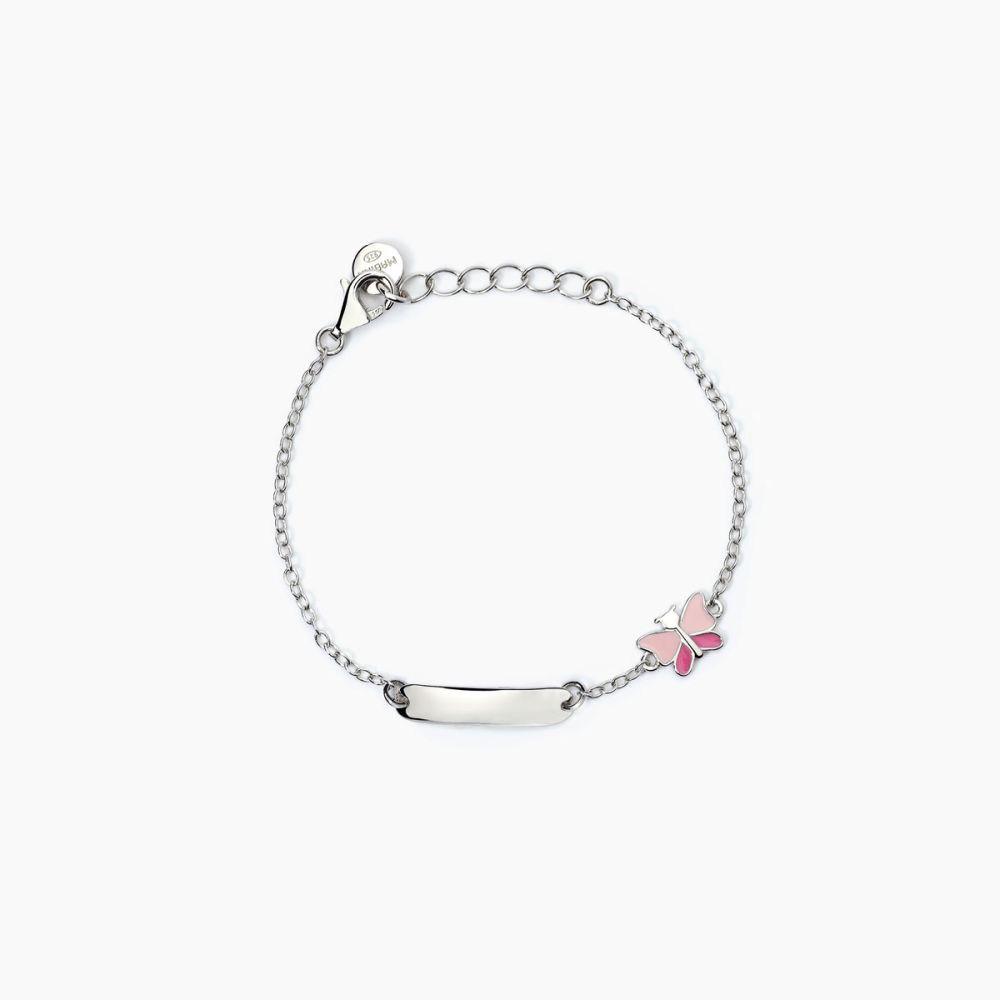 Mabina Bracciale Junior Argento Farfalla e Piastra