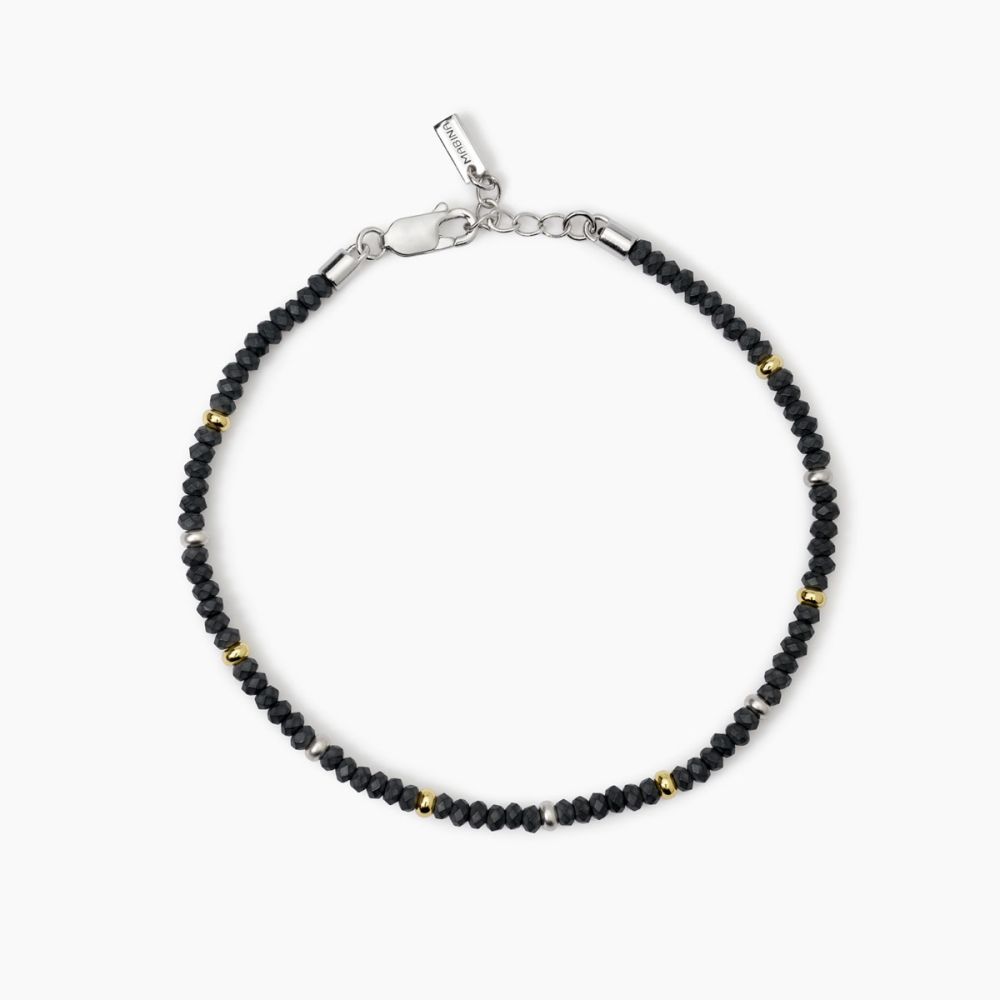 Mabina Bracciale Argento Ematite ed Inserti Gold