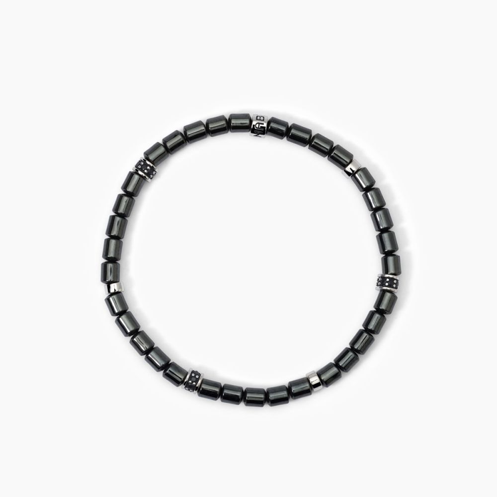 Mabina Bracciale Argento Cilindri Ematite 