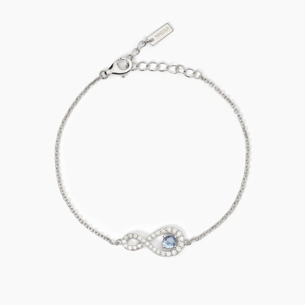 Mabina Bracciale Argento Infinito e Acquamarina