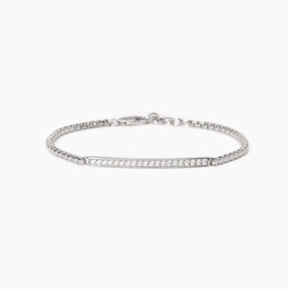 Mabina Bracciale Argento Piastra Zirconi Bianchi