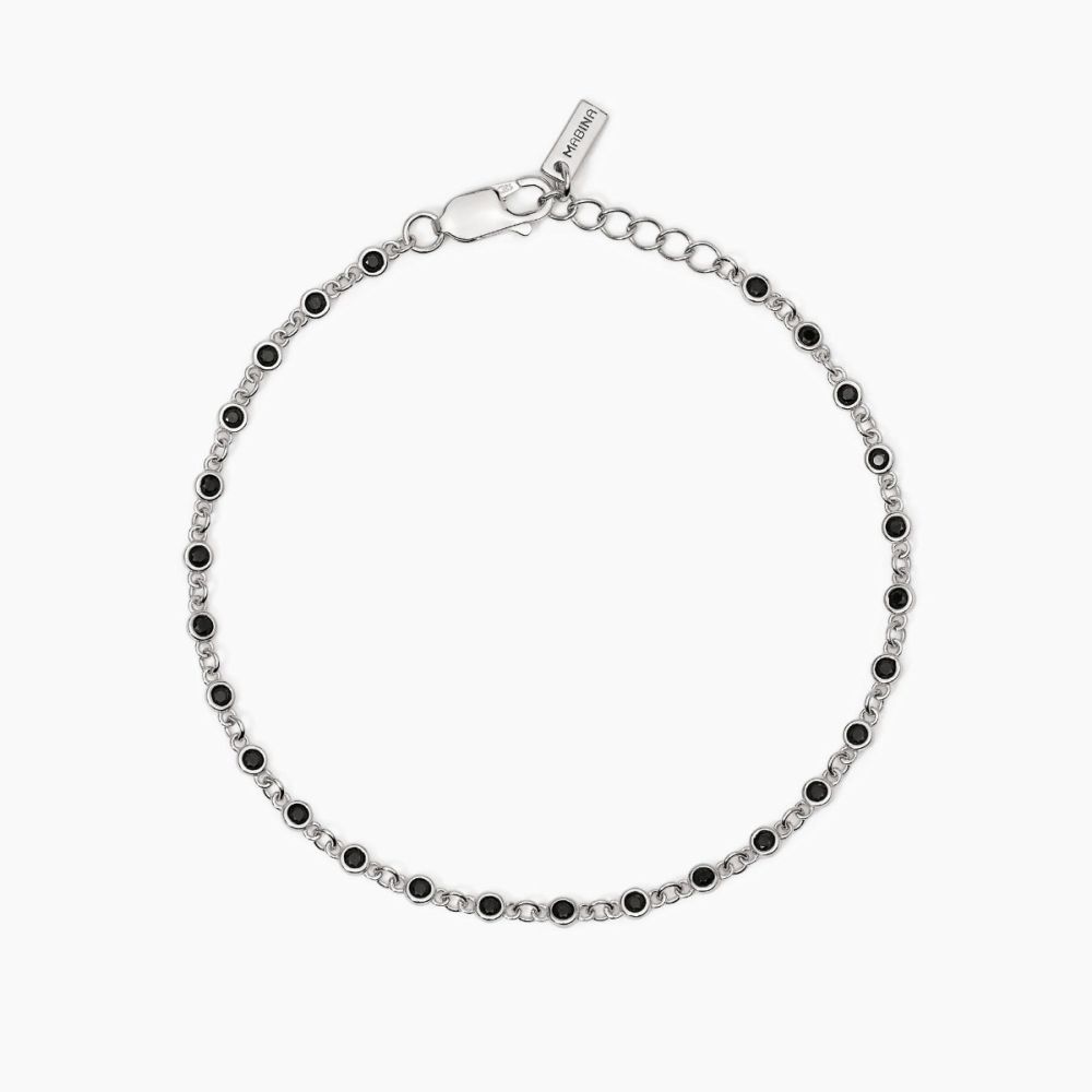 Mabina Bracciale Argento con Zirconi Neri