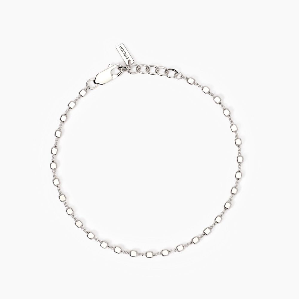 Mabina Bracciale Argento Catena Cubetti