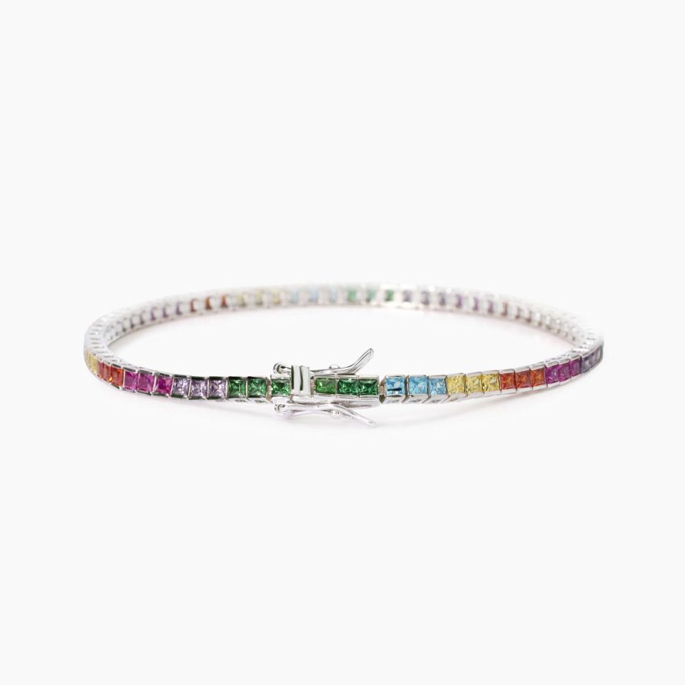 Mabina Tennis Argento Zirconi Multicolor