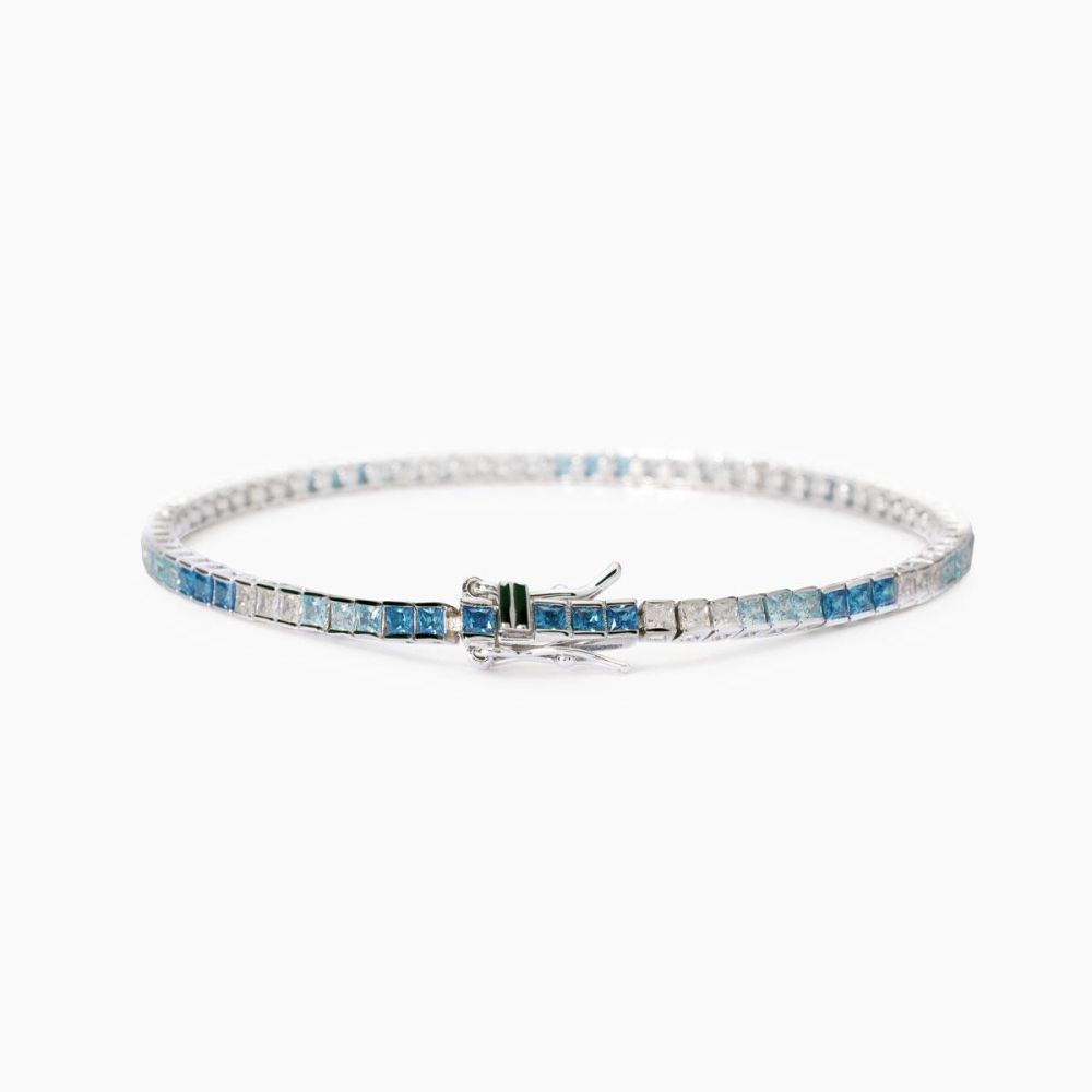 Mabina Tennis Argento Zirconi Multicolor Blu