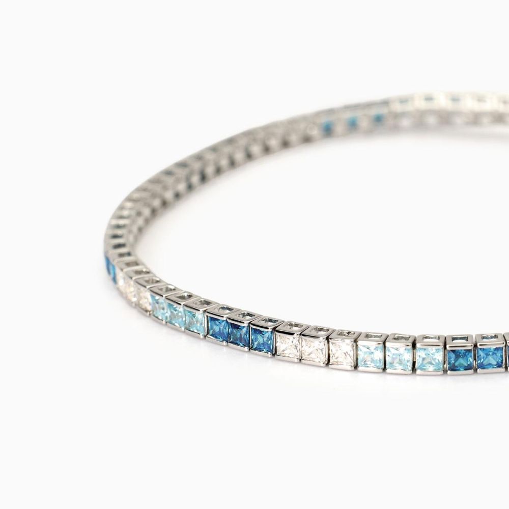 Mabina Tennis Argento Zirconi Multicolor Blu