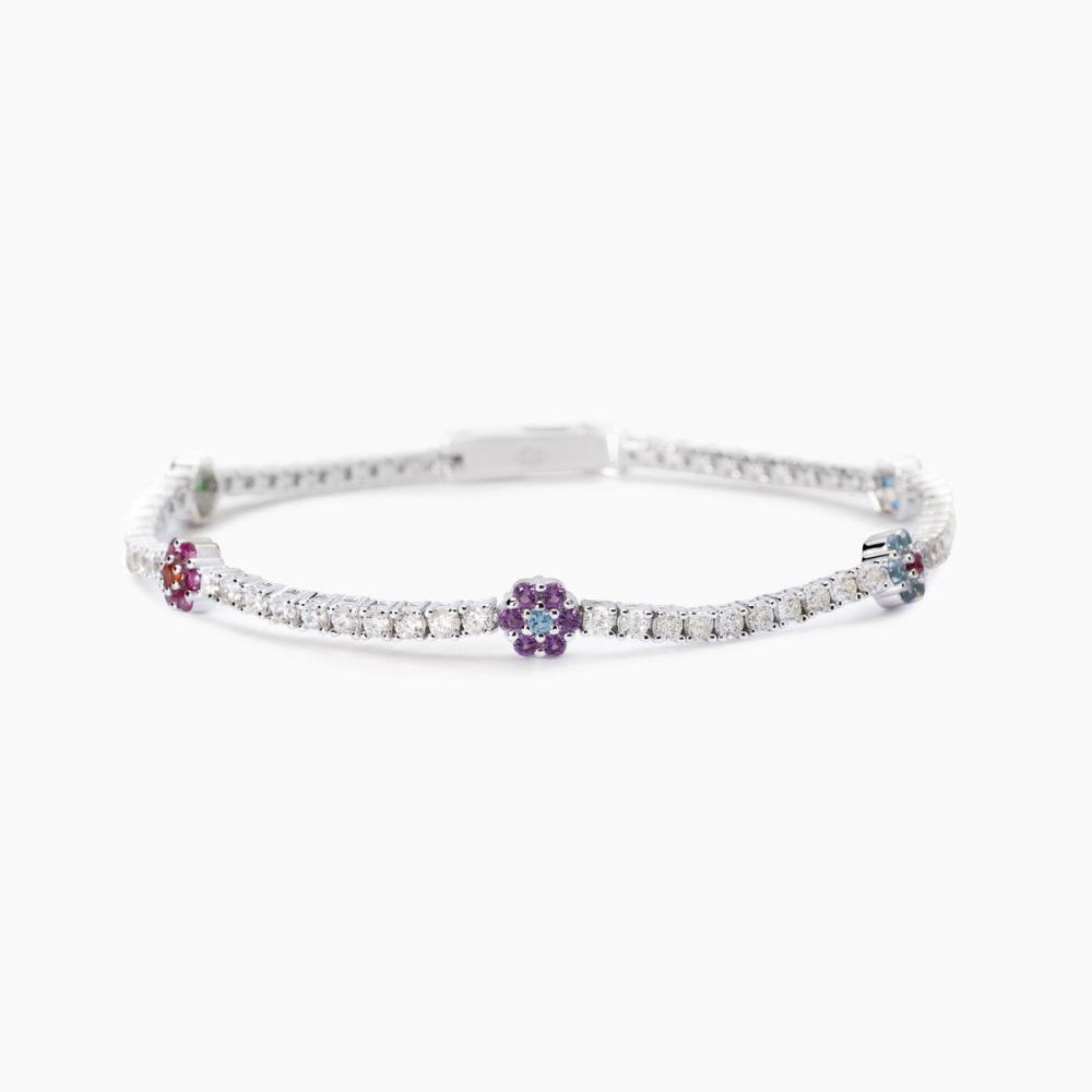 Mabina Tennis Argento Elementi Fiori Multicolor