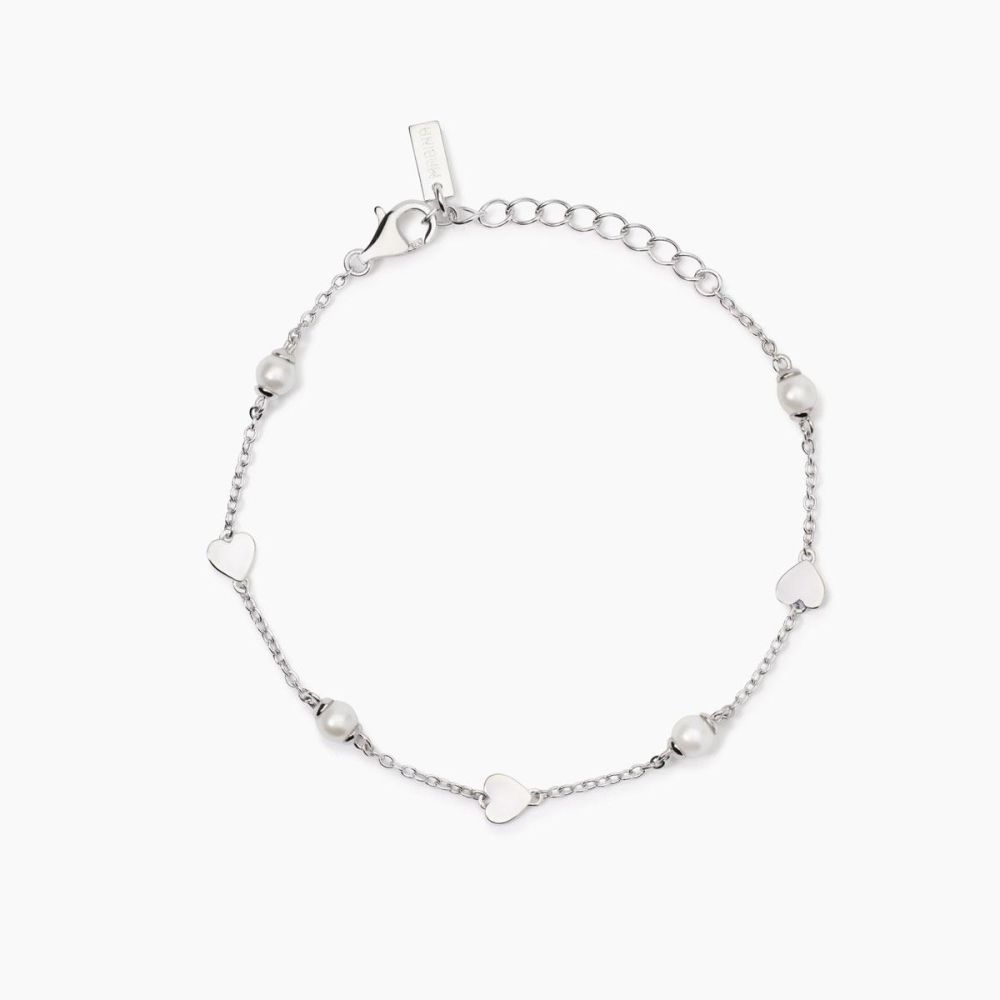 Mabina Bracciale Argento Cuori e Perle