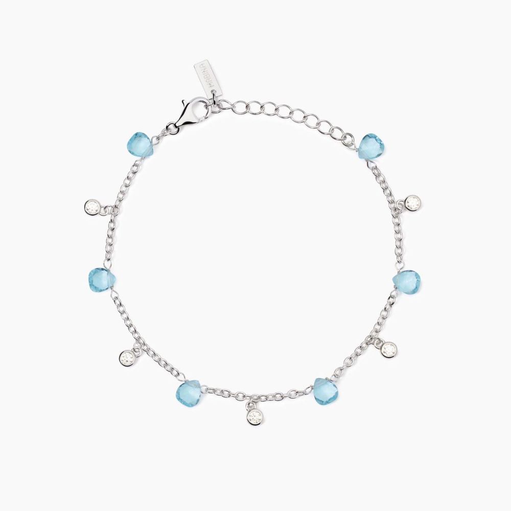 Mabina Bracciale Argento Glass Azzurro e Zirconi