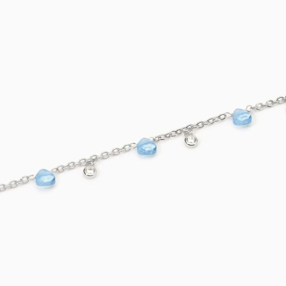 Mabina Bracciale Argento Glass Azzurro e Zirconi