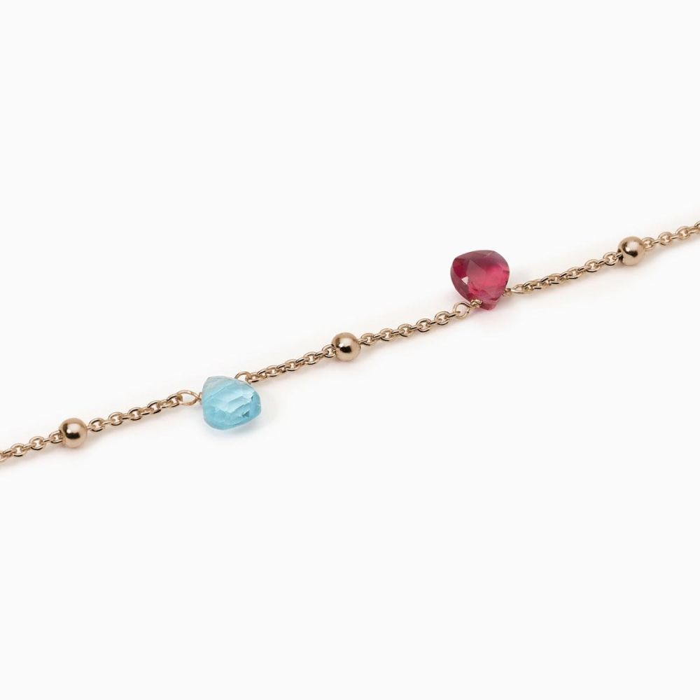 Mabina Bracciale Argento Rosè Glass Multicolor