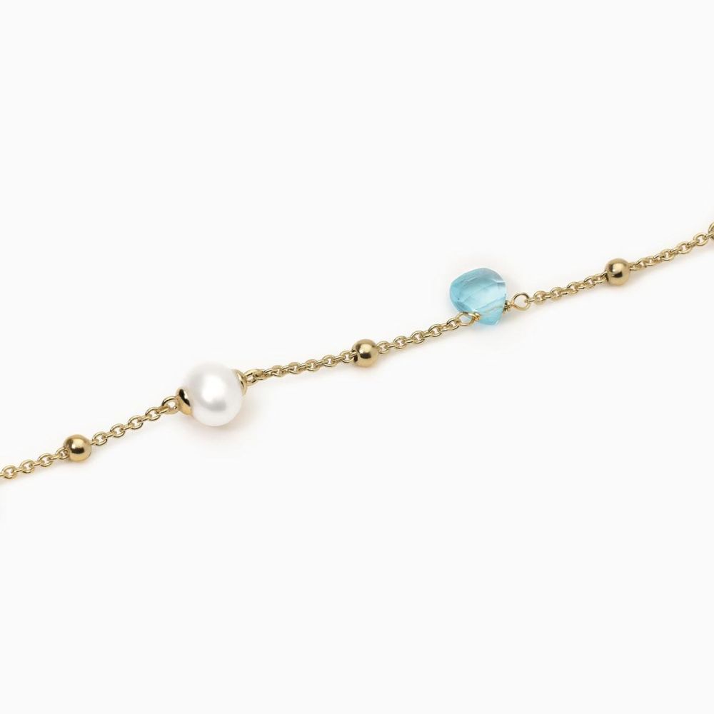 Mabina Bracciale Argento Gold Glass e Perle