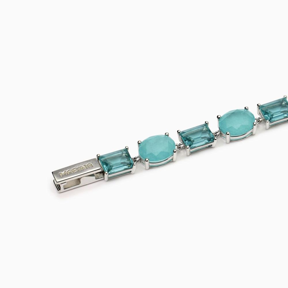 Mabina Bracciale Argento Fusion Stone Azzurro Santorini