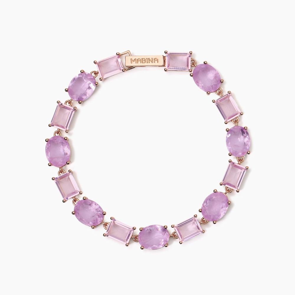 Mabina Bracciale Argento Rosè Fusion Stone Rosa Santorini