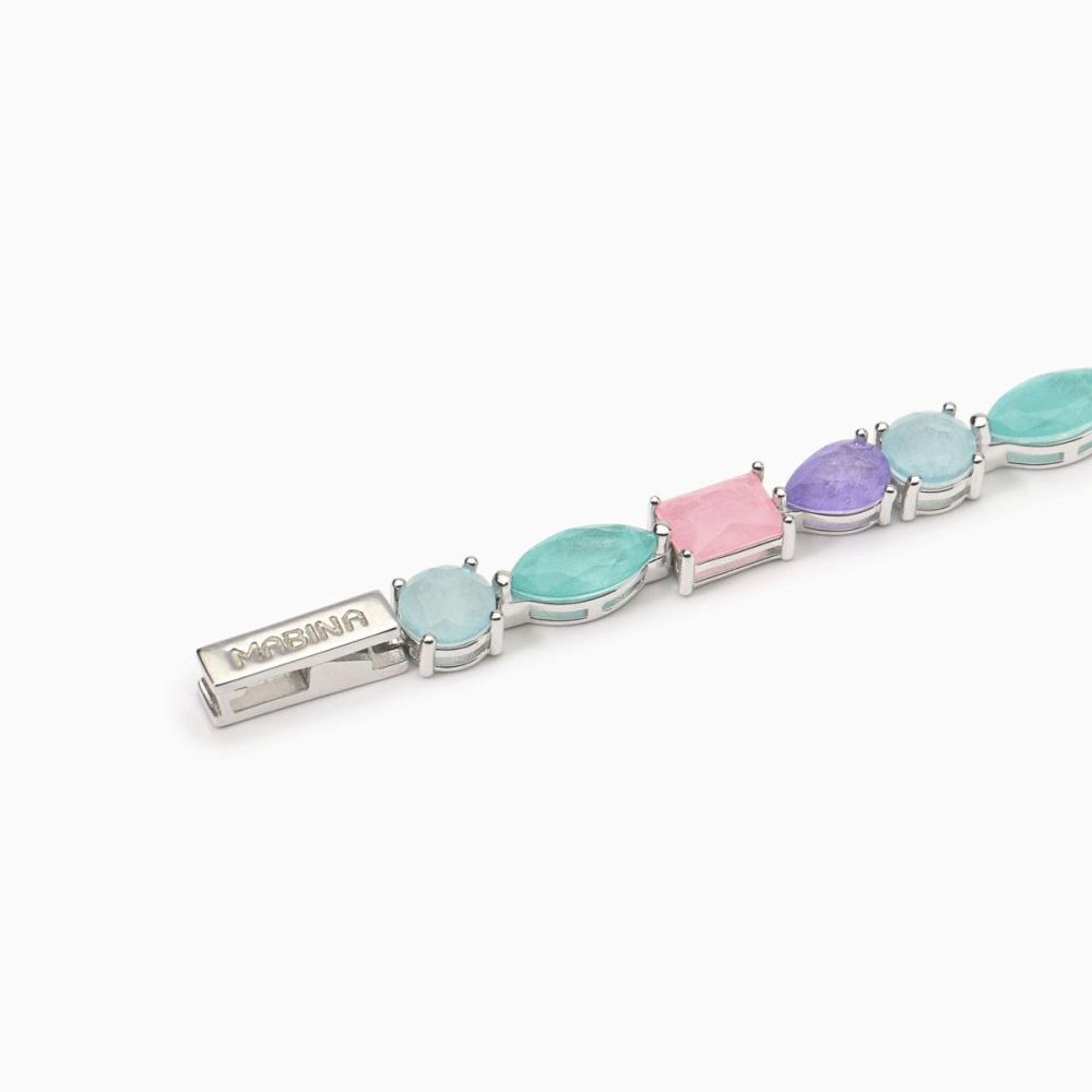 Mabina Bracciale Argento Fusion Stone Multicolor Santorini