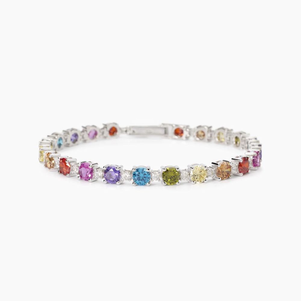 Mabina Bracciale Argento Cristalli e Pietre Multicolor