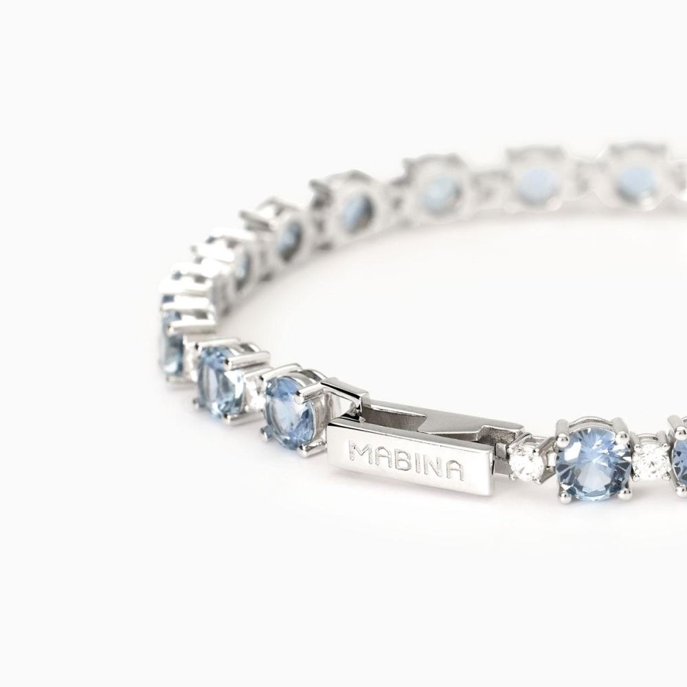 Mabina Bracciale Argento Cristalli e Acquamarina