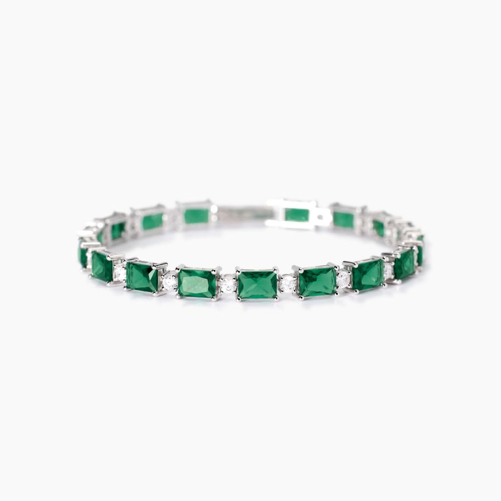 Mabina Bracciale Argento Cristalli Smeraldo