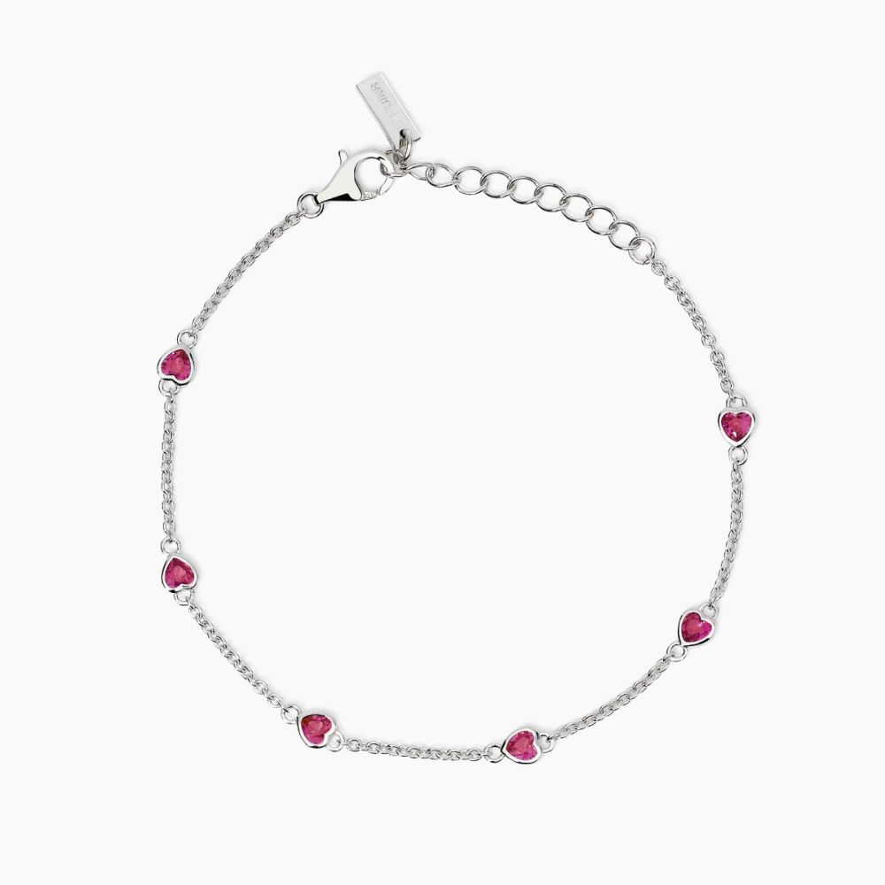 Mabina Bracciale Argento Cuori Rubino