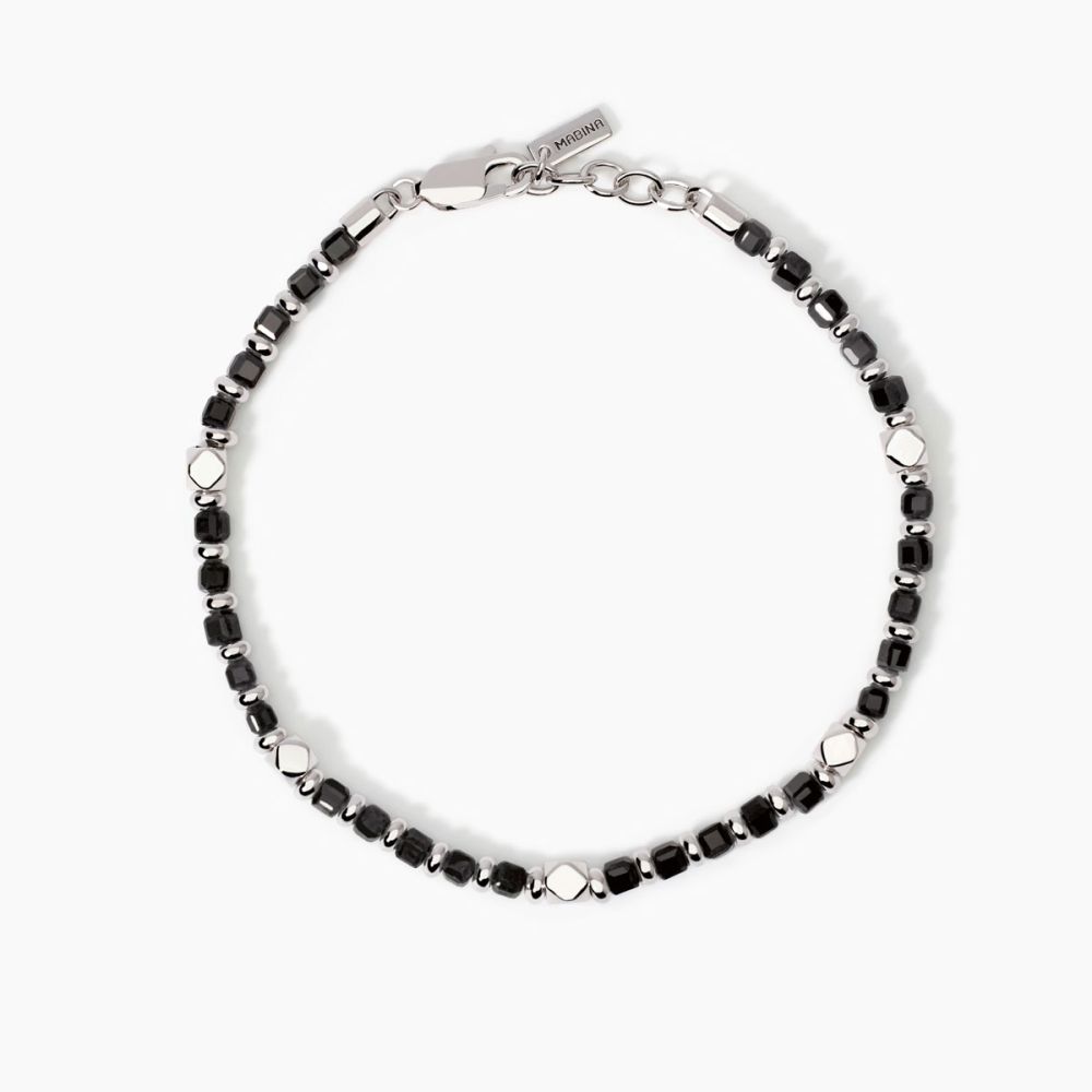 Mabina Bracciale Argento e Agata Nera California