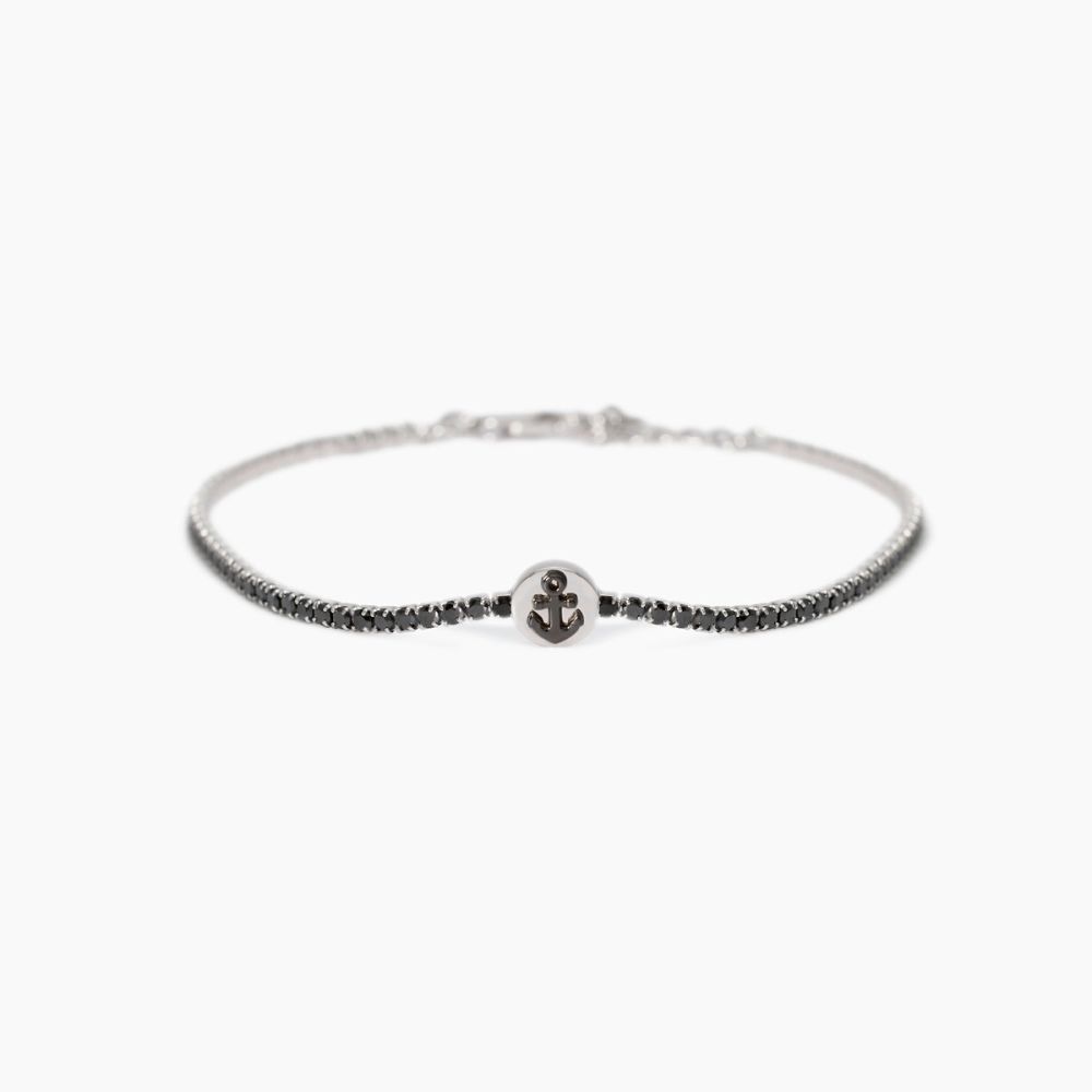 Mabina Tennis Argento Zirconi Neri e Ancora Cruise