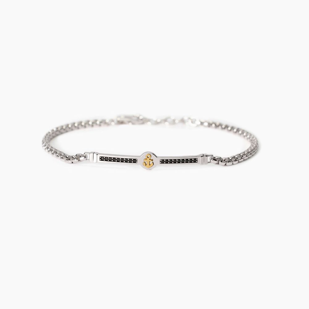 Mabina Bracciale Argento Ancora e Zirconi Cruise