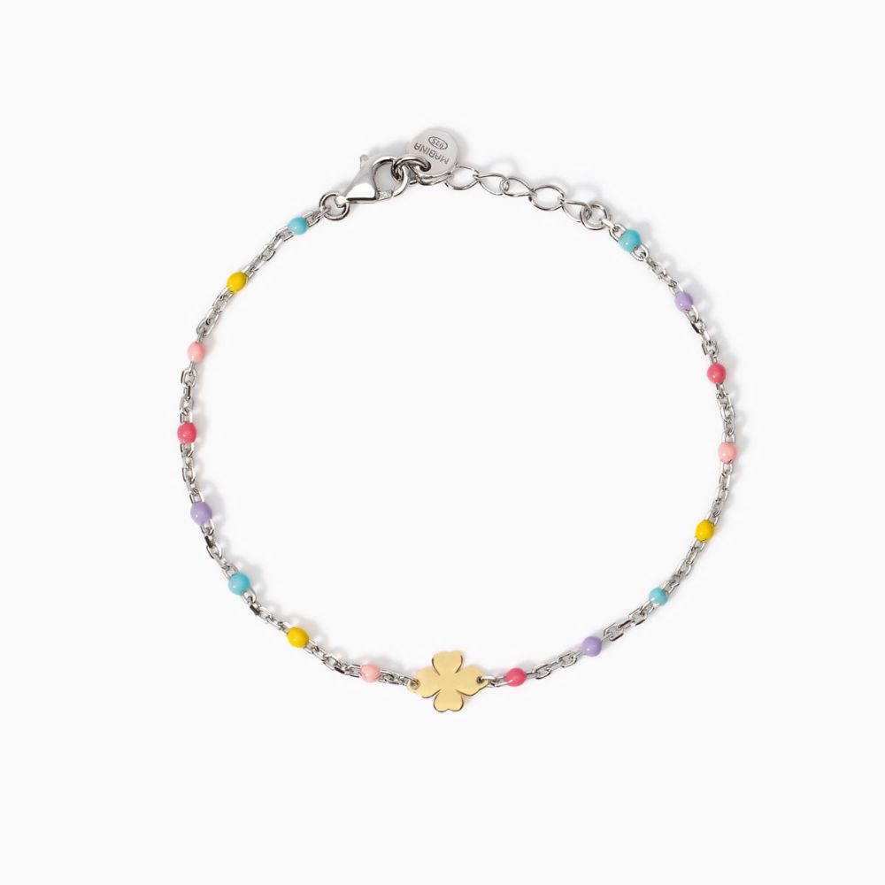 Mabina Bracciale Argento Quadrifoglio Oro 9K Cercami