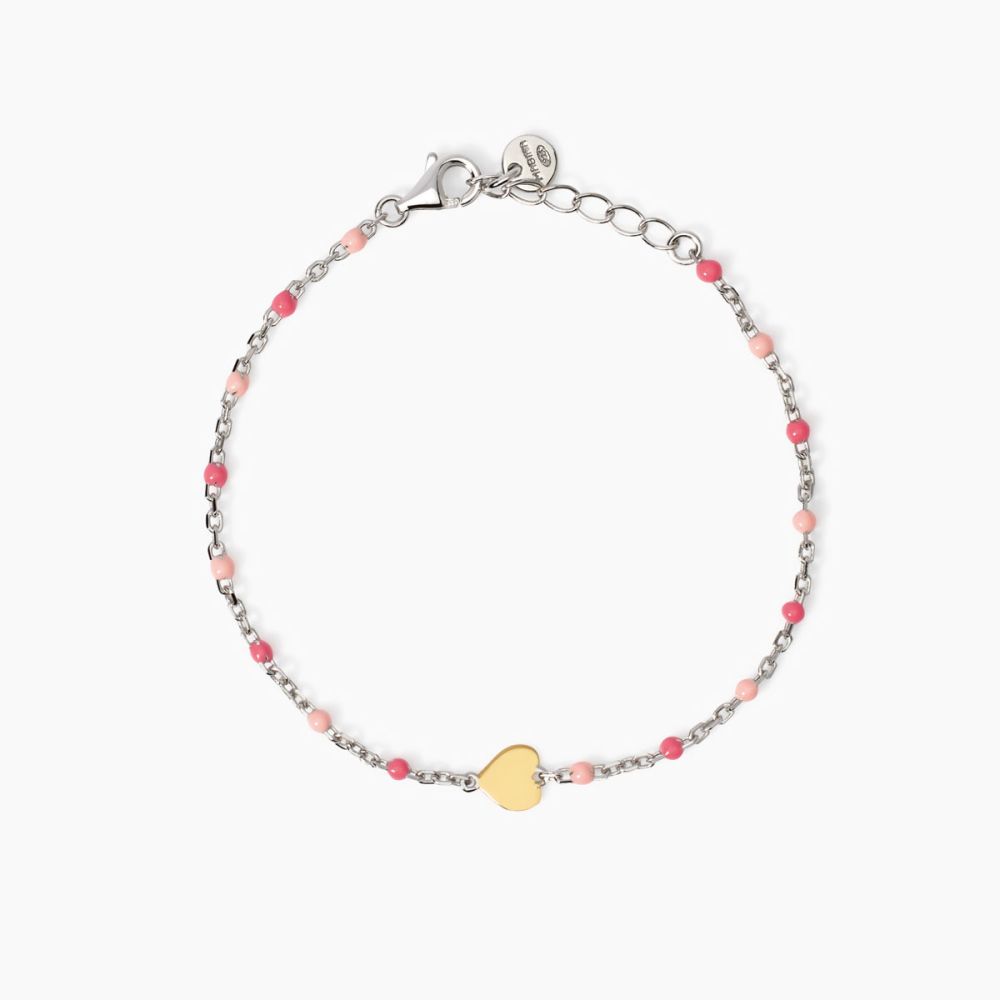 Mabina Bracciale Argento Cuore Oro 9K Mon Amour