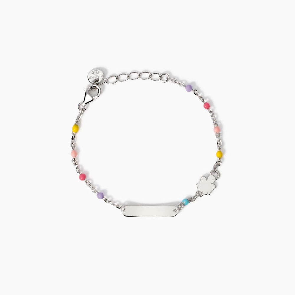 Mabina Bracciale Argento Targa e Angioletto Angel-Tag