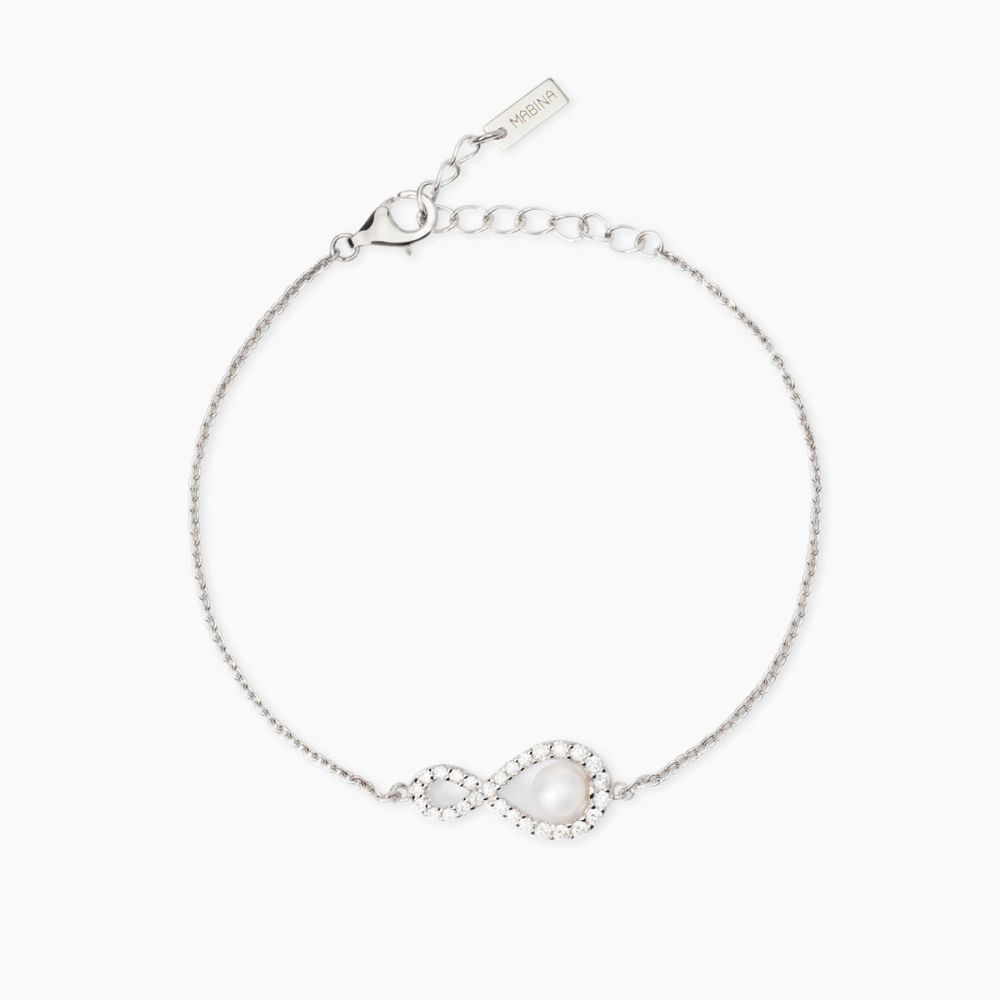 Mabina Bracciale Argento Infinito con Perla Endless