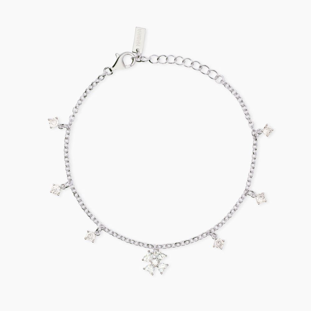 Mabina Bracciale Argento Quadrifoglio e Cristalli Cercami