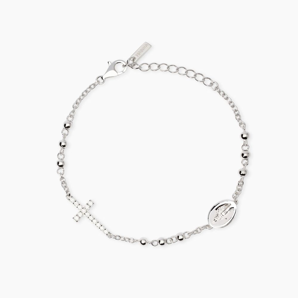 Mabina Bracciale Argento Croce e Madonna Rosario