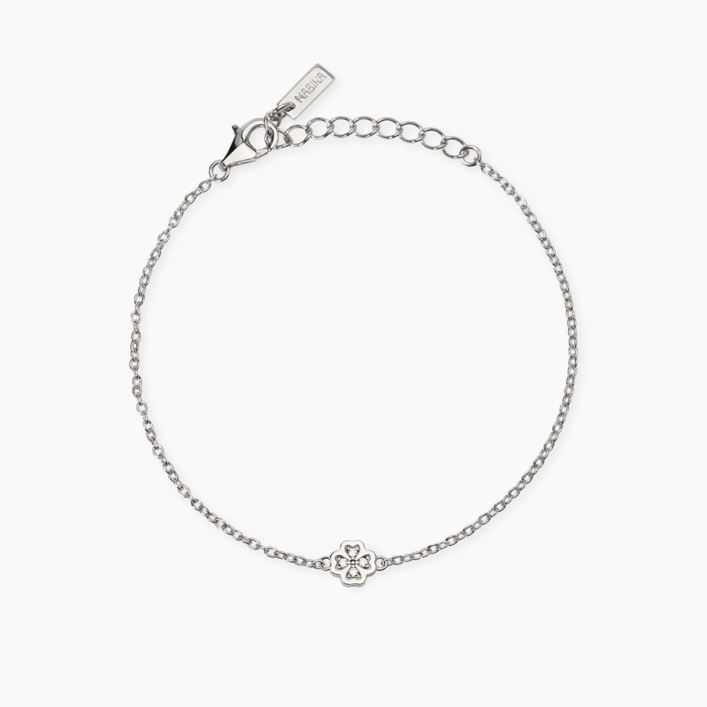 Mabina Bracciale Argento Quadrifoglio Diamanti Lab Grown