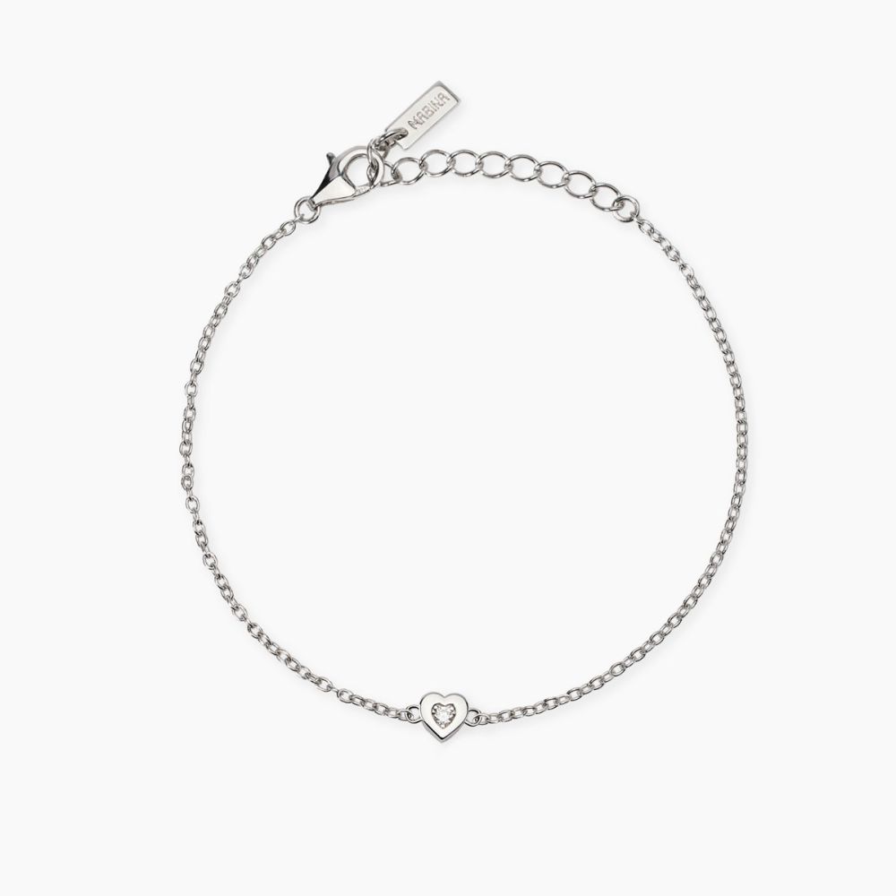Mabina Bracciale Argento Cuore e Diamante Lab Grown 0.03 ct