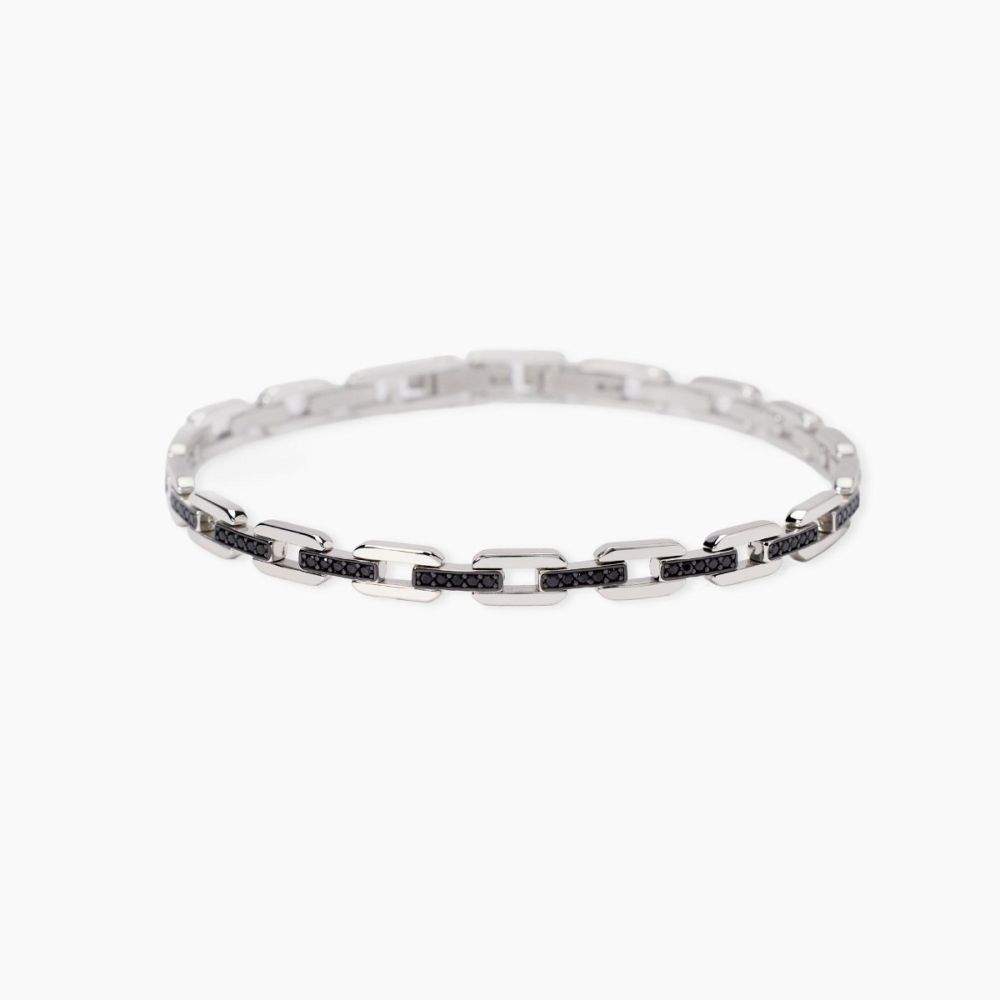 Mabina Bracciale Argento e Acciaio con Zirconi Neri
