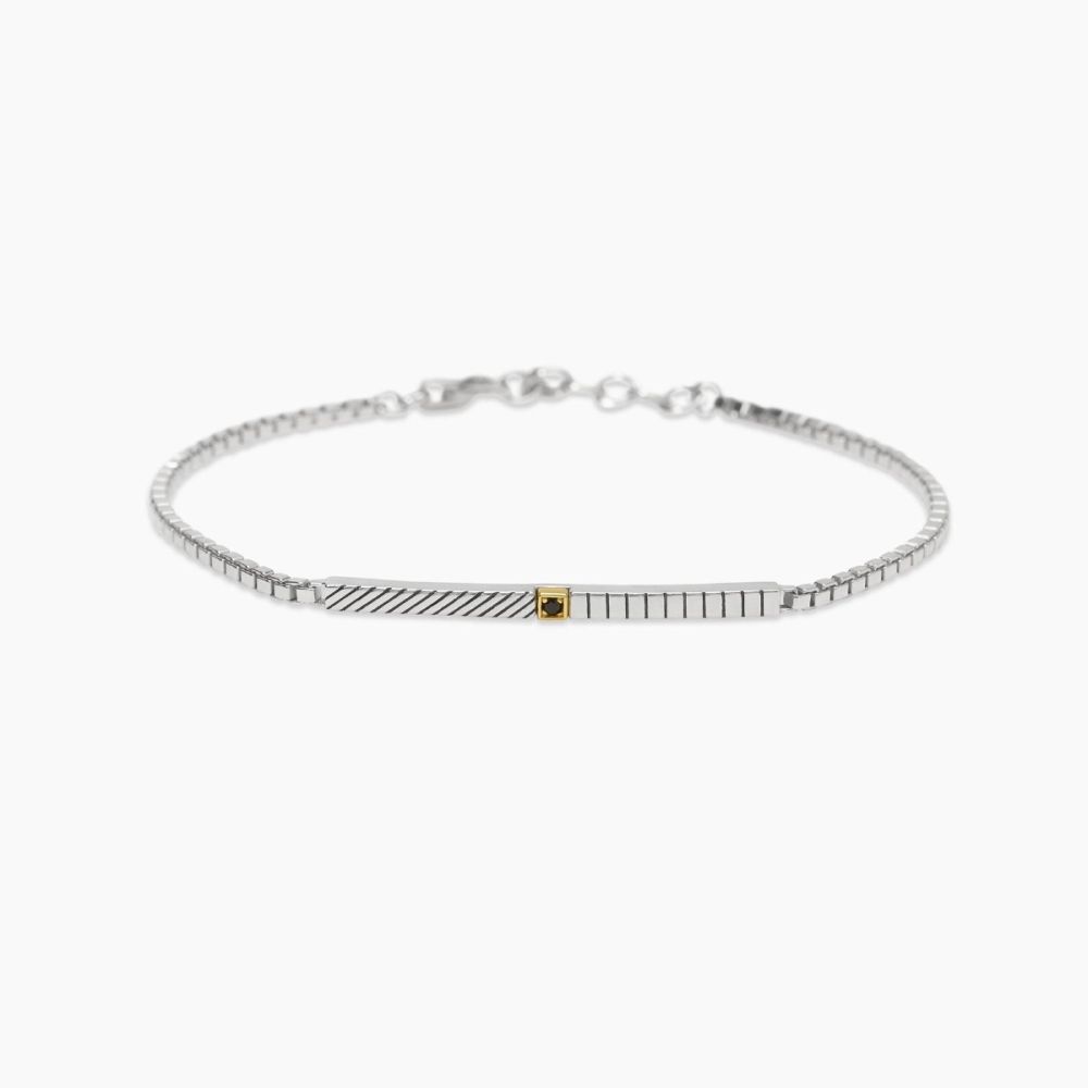 Mabina Bracciale Argento Catena Veneta e Piastra