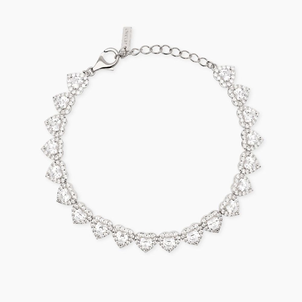 Mabina Bracciale Argento Cuori e Zirconi Bianchi