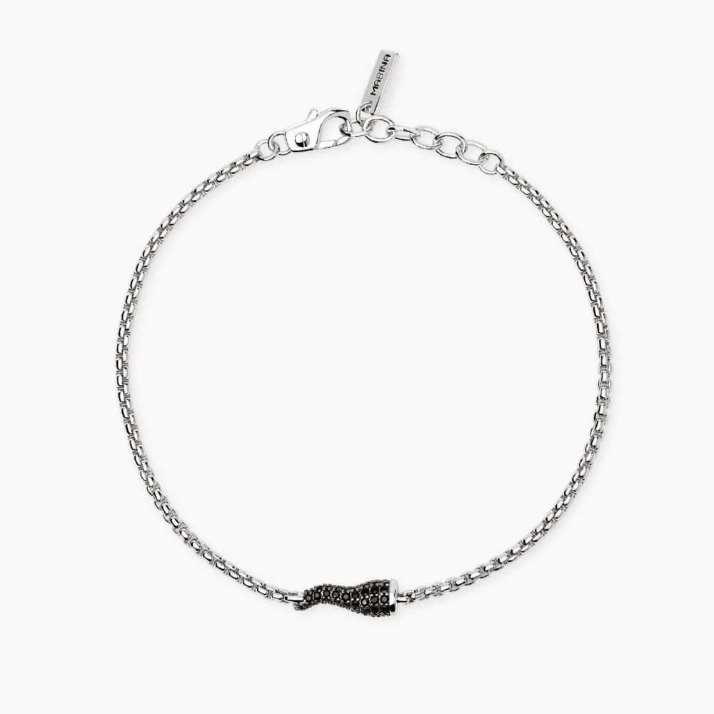 Mabina Bracciale Argento Cornetto Zirconi Neri