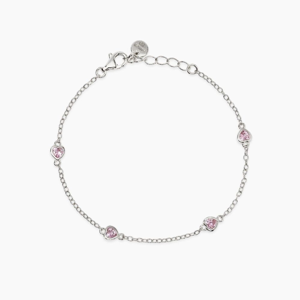 Mabina Bracciale Argento Cuori Rosa
