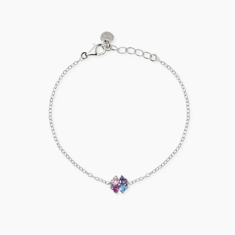Mabina Bracciale Argento Quadrifoglio Multicolor