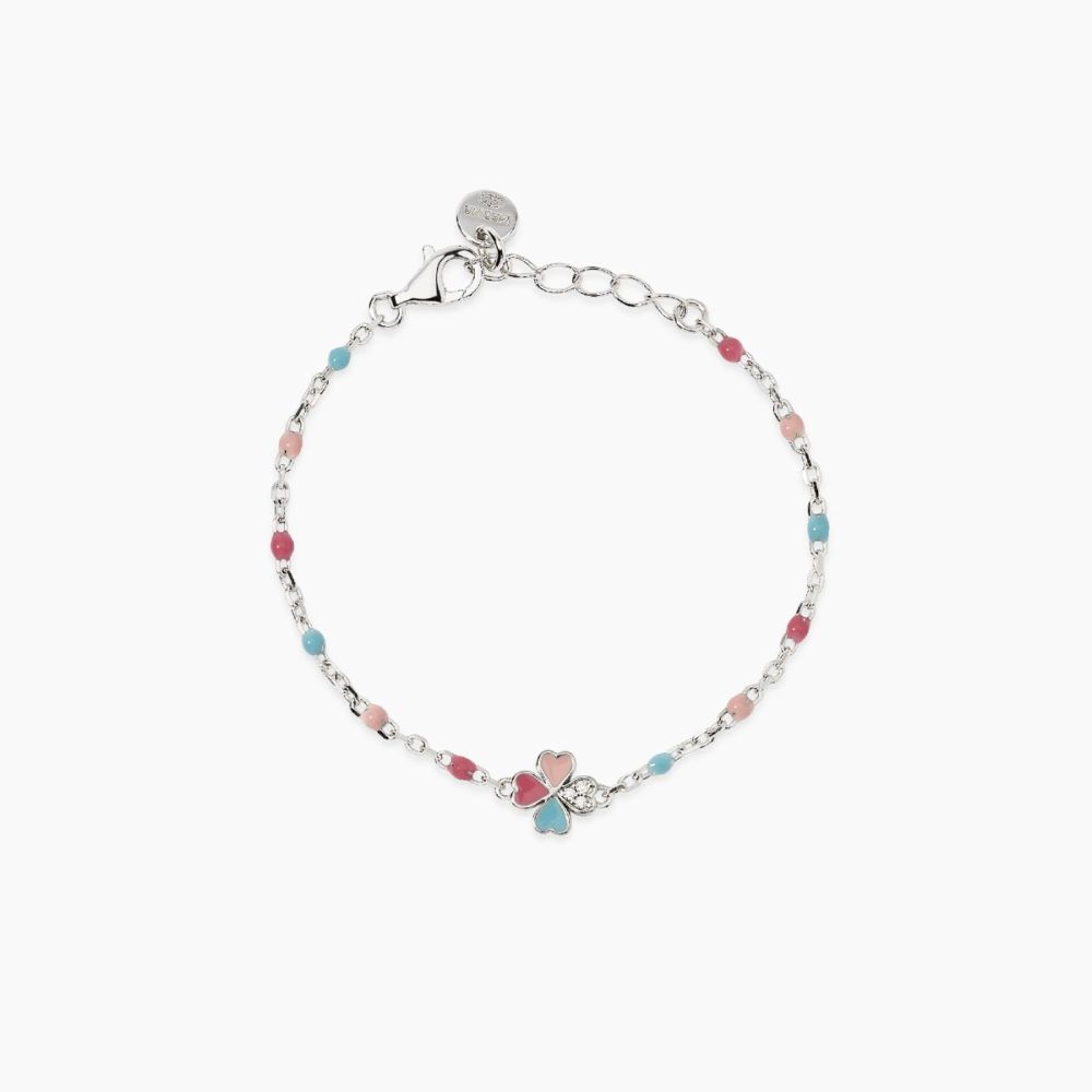 Mabina Bracciale Argento Quadrifoglio Smaltato e Zirconi