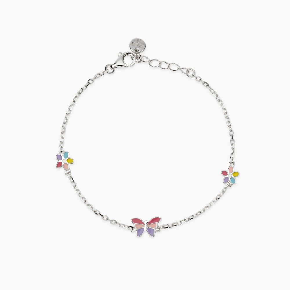 Mabina Bracciale Argento Farfalla e Fiori Smaltati