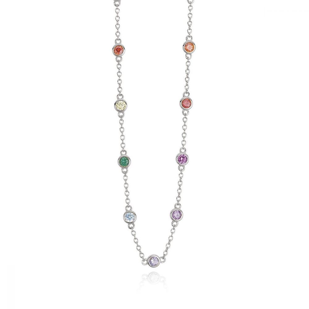 Mabina Collana Donna Argento Punti Luce Multicolor