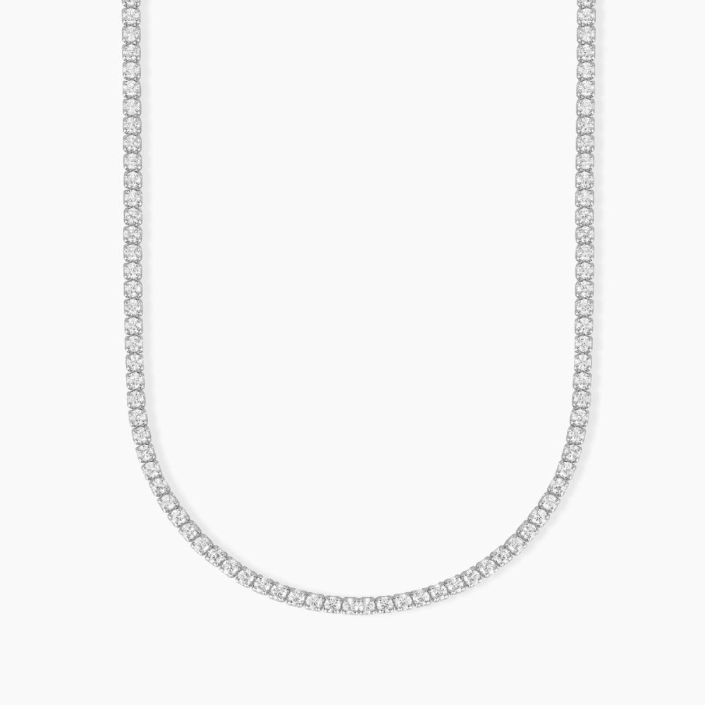 Mabina Collana Tennis Argento Zirconi Bianchi