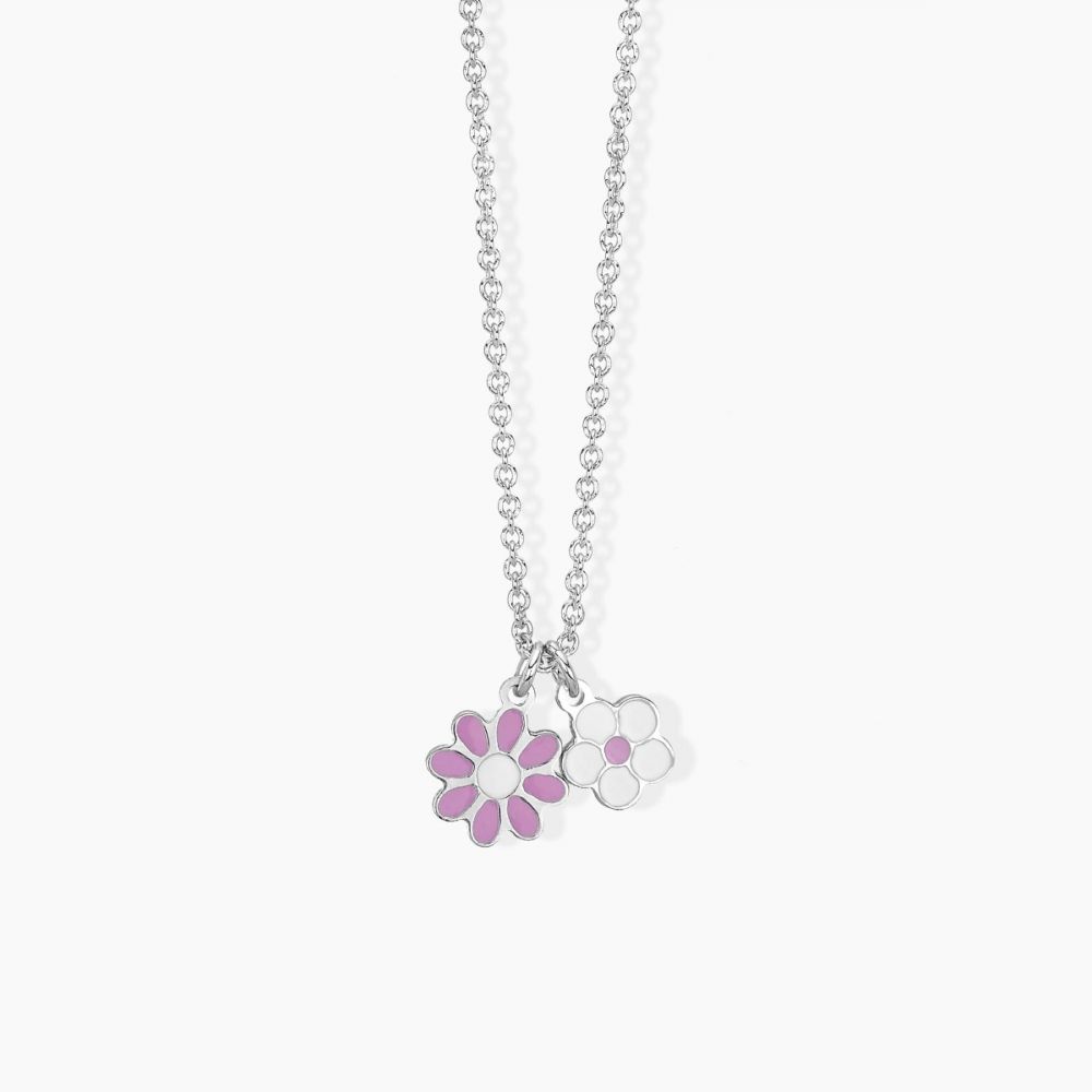 Mabina Collana Kids Argento e Fiori Smaltati