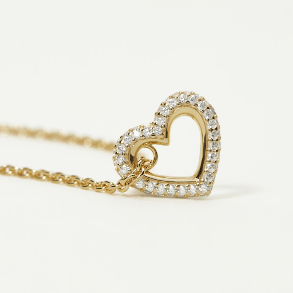 Mabina Girocollo Donna Argento Gold Cuore Con Zirconi Bianchi