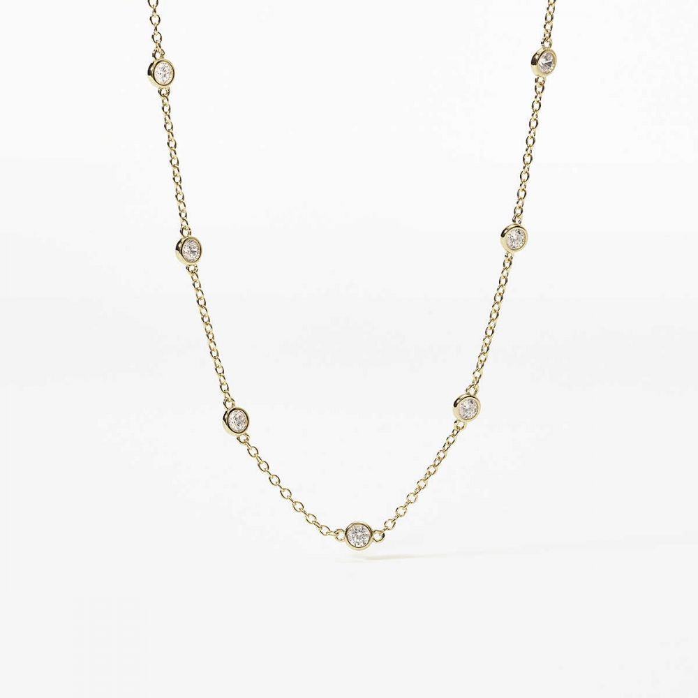 Mabina Girocollo Argento Gold Punti Luce Bianchi 3 mm