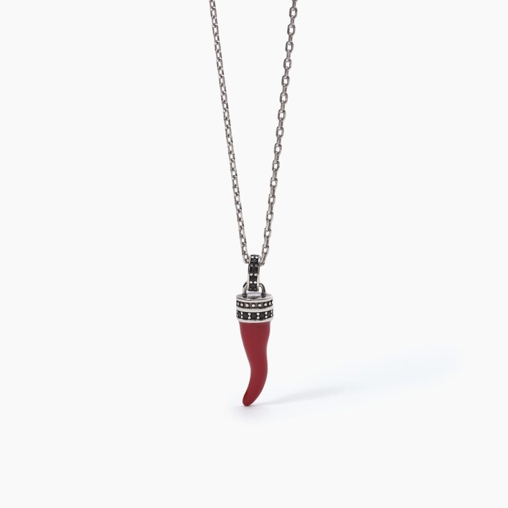 Mabina Collana Argento Cornetto Rosso