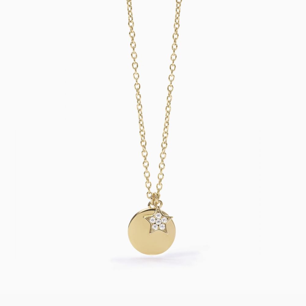 Mabina Collana Donna Argento Gold Tondo con Stella